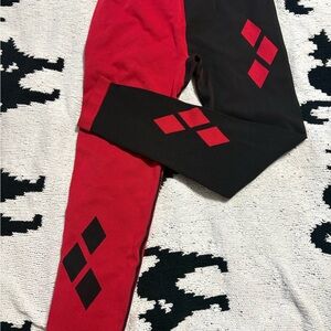 Hot Topic Harley Quinn Red and Black Leggings